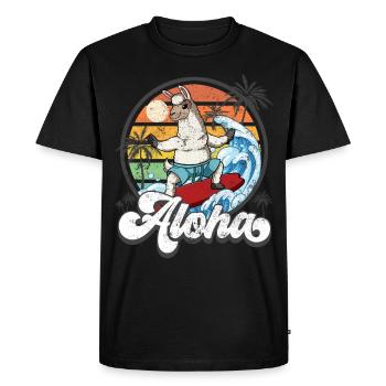 Aloha Hawaiian Hawaiian Surfer Surfing - T-shirt Premium bio Homme - noir - Devant - Nico (187cm)