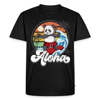 Aloha Hawaïen Hawaïen Surfeur Surf - T-shirt Premium bio Homme - noir - Devant - Nico (187cm)