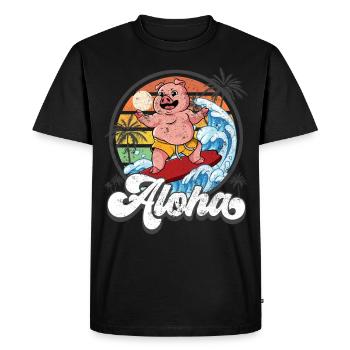 Aloha Hawaiian Hawaiian Surfer Surfing - T-shirt Premium bio Homme - noir - Devant - Nico (187cm)