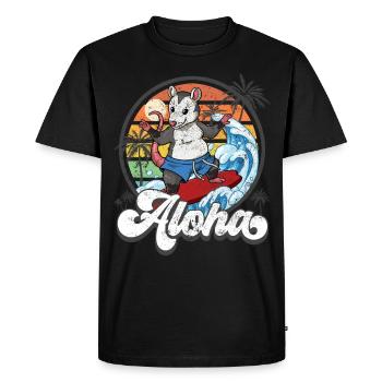 Aloha Hawaiian Hawaiian Surfer Surfing - Men's Premium Organic T-Shirt - black - Front - Nico (187cm)