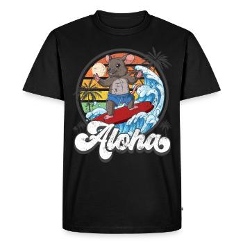 Aloha Hawaïen Hawaïen Surfeur Surf - T-shirt Premium bio Homme - noir - Devant - Nico (187cm)