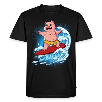 Wave surfers Surfers Surfers - Men's Premium Organic T-Shirt - black - Front - Nico (187cm)