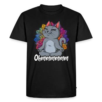 Yoga Ohmmm Namaste - Men's Premium Organic T-Shirt - black - Front - Nico (187cm)
