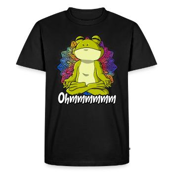 Yoga Ohmmm Namaste - Men's Premium Organic T-Shirt - black - Front - Nico (187cm)
