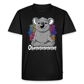 Yoga Ohmmm Namaste - Men's Premium Organic T-Shirt - black - Front - Nico (187cm)
