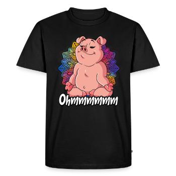Yoga Ohmmm Namaste - Men's Premium Organic T-Shirt - black - Front - Nico (187cm)