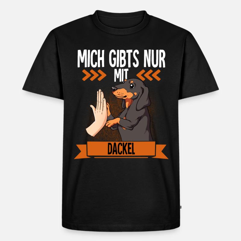 Mich Gibts Nur Mit Dackel - Männer Premium Bio T-Shirt - Schwarz