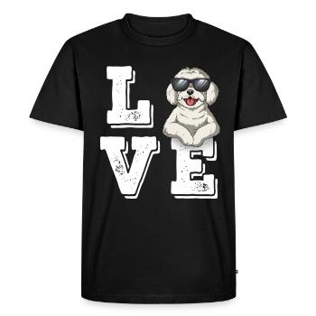 Love Maltese - Men's Premium Organic T-Shirt - black - Front - Nico (187cm)