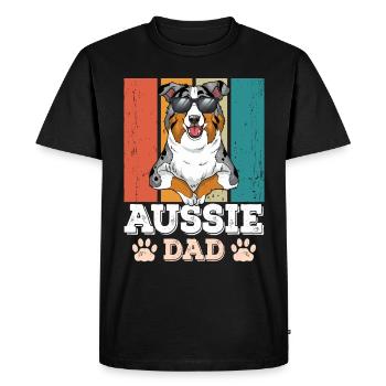Aussie Dad - Men's Premium Organic T-Shirt - black - Front - Nico (187cm)