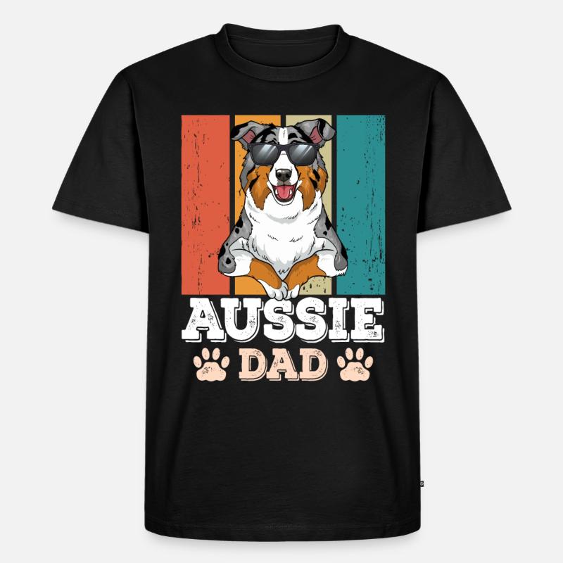 Aussie Dad - Männer Premium Bio T-Shirt - Schwarz