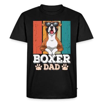 Papa boxeur - T-shirt Premium bio Homme - noir - Devant - Nico (187cm)
