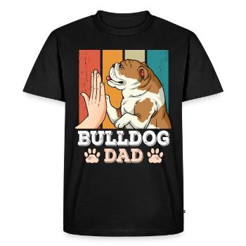 Bulldog Dad - Men's Premium Organic T-Shirt - black - Front - Nico (187cm)