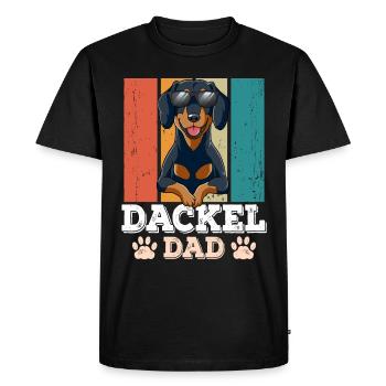 Dachshund Dad - Men's Premium Organic T-Shirt - black - Front - Nico (187cm)