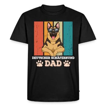 German Shepherd Dad - Men's Premium Organic T-Shirt - black - Front - Nico (187cm)