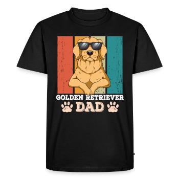Papa Golden Retriever - T-shirt Premium bio Homme - noir - Devant - Nico (187cm)