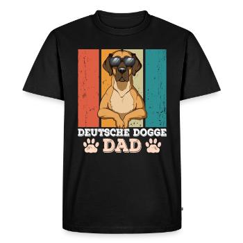 Papa dogue allemand - T-shirt Premium bio Homme - noir - Devant - Nico (187cm)