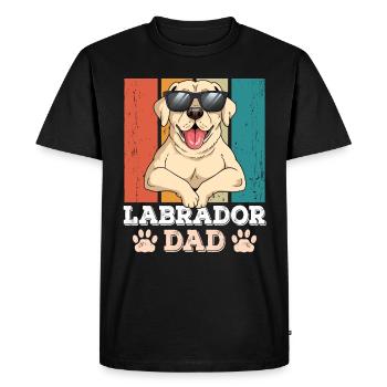 Papa Labrador - T-shirt Premium bio Homme - noir - Devant - Nico (187cm)