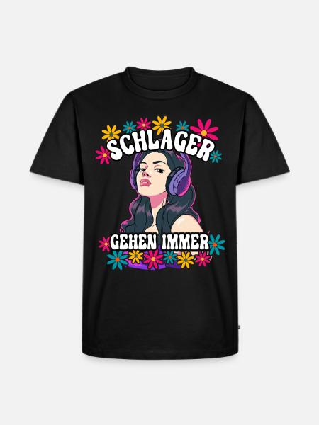 Schlager Gehen Immer - Männer Premium Bio T-Shirt - Schwarz