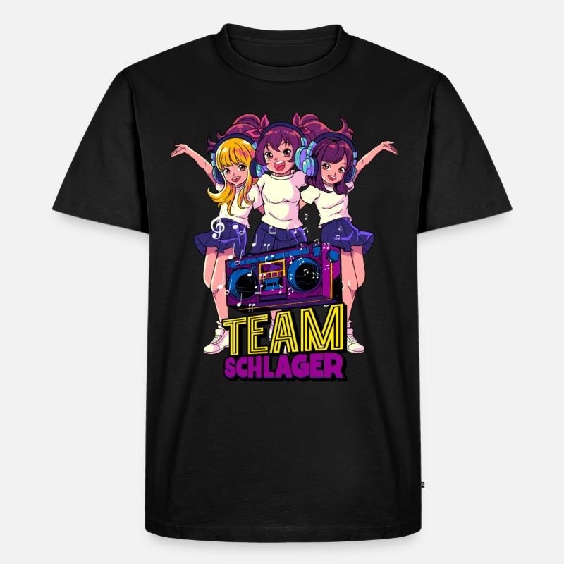 Team Schlager - Männer Premium Bio T-Shirt - Schwarz