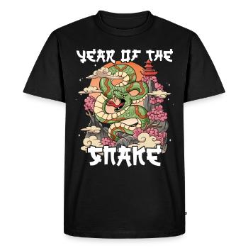 Année du Serpent Nouvel An lunaire chinois - T-shirt Premium bio Homme - noir - Devant - Nico (187cm)