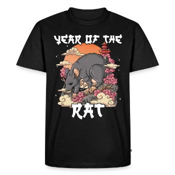 Année du Rat Nouvel An lunaire chinois - T-shirt Premium bio Homme - noir - Devant - Nico (187cm)