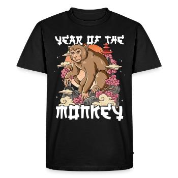 Year of the Monkey Lunar New Year Chinese - Men's Premium Organic T-Shirt - black - Front - Nico (187cm)
