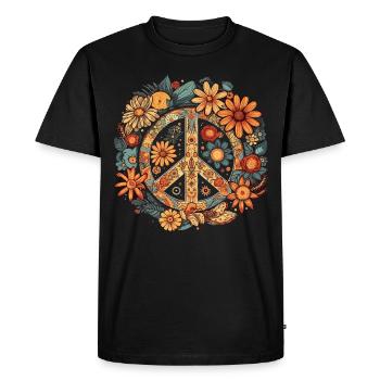Costume Hippie Signe de la Paix - T-shirt Premium bio Homme - noir - Devant - Nico (187cm)