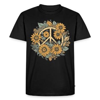 Costume Hippie Signe de la Paix - T-shirt Premium bio Homme - noir - Devant - Nico (187cm)