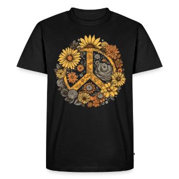 Costume Hippie Signe de la Paix - T-shirt Premium bio Homme - noir - Devant - Nico (187cm)