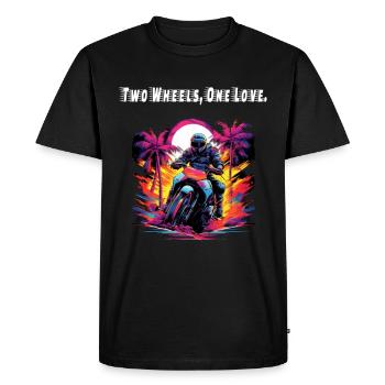 Motorcycle | 2 wheels one love - Men's Premium Organic T-Shirt - black - Front - Nico (187cm)
