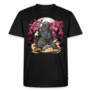 Grue samouraï - T-shirt Premium bio Homme - noir - Devant - Nico (187cm)
