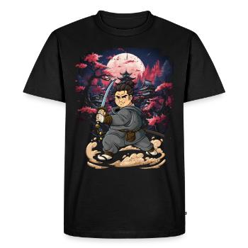 Samurai Männer - Männer Premium Bio T-Shirt - Schwarz - Vorne - Nico (187cm)