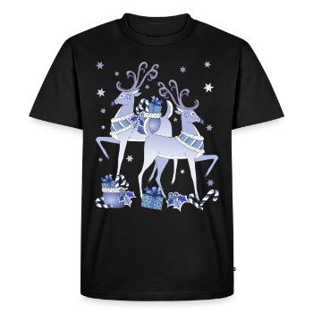 Blue Deer Christmas - Men's Premium Organic T-Shirt - black - Front - Nico (187cm)