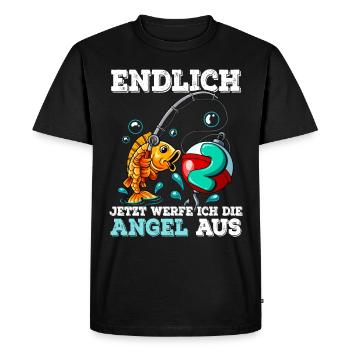 2 Birthday Angler Fishing - Men's Premium Organic T-Shirt - black - Front - Nico (187cm)