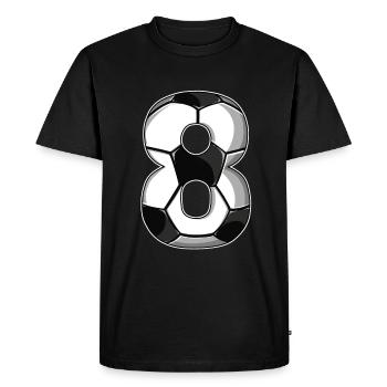 Football du 8e anniversaire - T-shirt Premium bio Homme - noir - Devant - Nico (187cm)