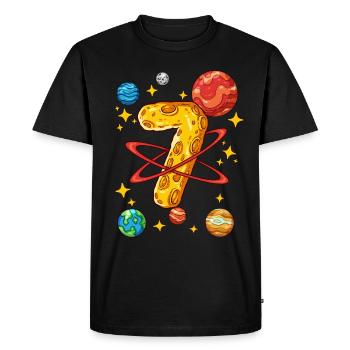 7 Anniversaire Astronaute de l’espace 7 ans - T-shirt Premium bio Homme - noir - Devant - Nico (187cm)