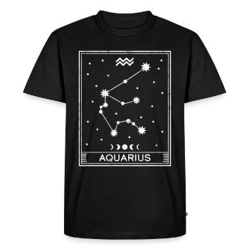 Signe astrologique du Verseau - T-shirt Premium bio Homme - noir - Devant - Nico (187cm)