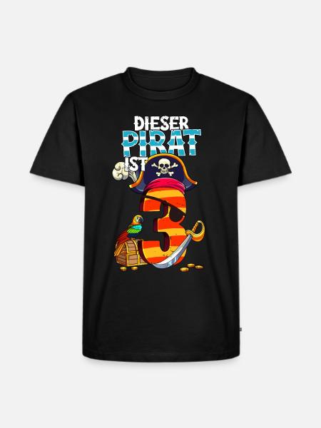 3rd Birthday Pirates - Men's Premium Organic T-Shirt - black