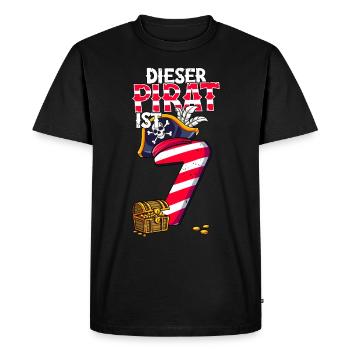 7e anniversaire Pirates - T-shirt Premium bio Homme - noir - Devant - Nico (187cm)