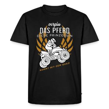 Oubliez le cheval Cette princesse est livrée avec un quad - T-shirt Premium bio Homme - noir - Devant - Nico (187cm)