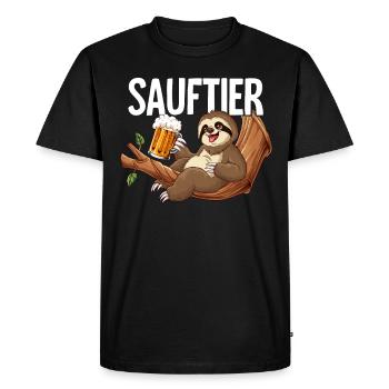 Sloth Booze - Men's Premium Organic T-Shirt - black - Front - Nico (187cm)