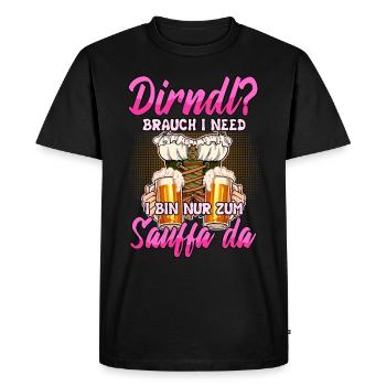 Remplacement de Dirndl - T-shirt Premium bio Homme - noir - Devant - Nico (187cm)