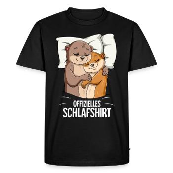 Official Otter Sleep Shirt - Men's Premium Organic T-Shirt - black - Front - Nico (187cm)