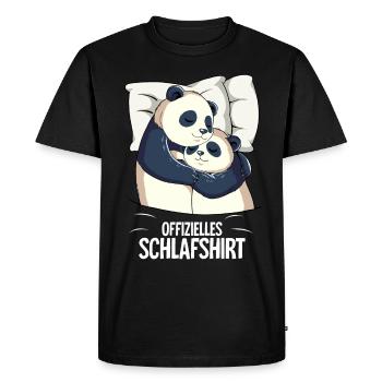 Official Panda Sleep Shirt - Men's Premium Organic T-Shirt - black - Front - Nico (187cm)
