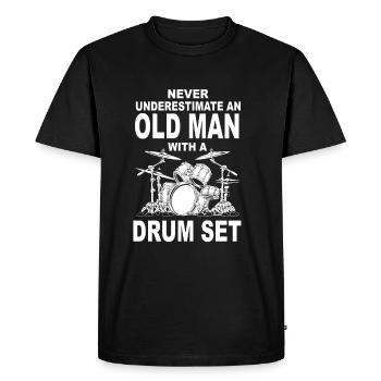 Drums Drums Drumstick Drummer Music Band Rock - Men's Premium Organic T-Shirt - black - Front - Nico (187cm)