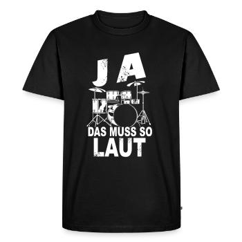 Tambours Tambours Baguette Batteur Musique Groupe Rock - T-shirt Premium bio Homme - noir - Devant - Nico (187cm)
