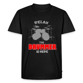 Drums Drums Drumstick Drummer Music Band Rock - Men's Premium Organic T-Shirt - black - Front - Nico (187cm)