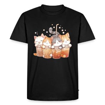 Bubble Tea Boba BubbleTea Kawaii Japan Tea Kpop - Men's Premium Organic T-Shirt - black - Front - Nico (187cm)