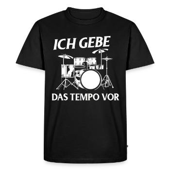 Drums Drums Drumstick Drummer Music Band Rock - Men's Premium Organic T-Shirt - black - Front - Nico (187cm)