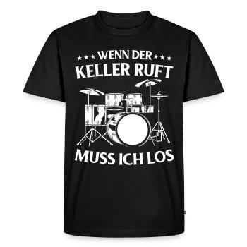 Drums Drums Drumstick Drummer Music Band Rock - Men's Premium Organic T-Shirt - black - Front - Nico (187cm)